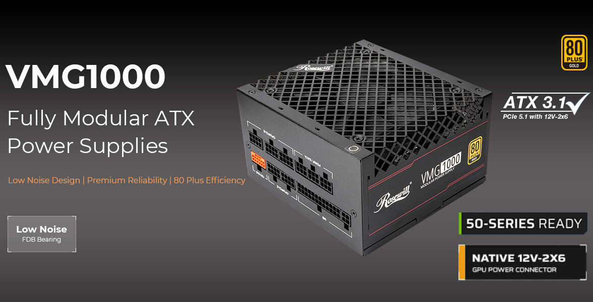 Rosewill VMG Series PSUs Deliver Silent Power and Efficiency