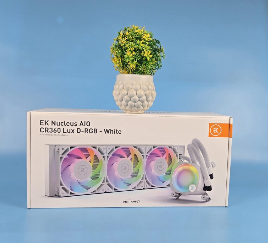 EK Nucleus AIO CR360 Lux D RGB White Packing Box
