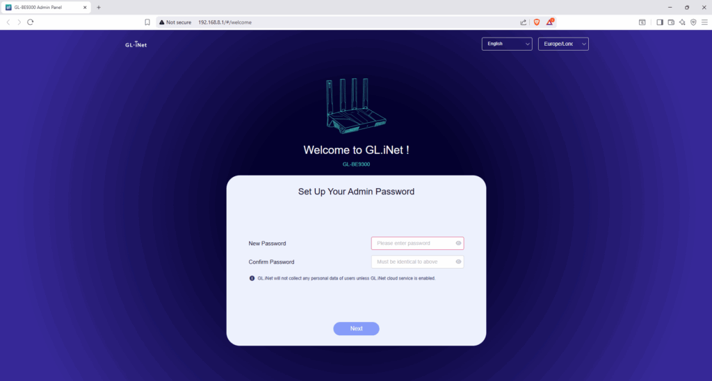 GL.iNet Flint 3 - Wifi 7 Router Review. Bringing powerful OpenWRT firmware together with the latest WiFi standards 5 Flint3 SetAdmin