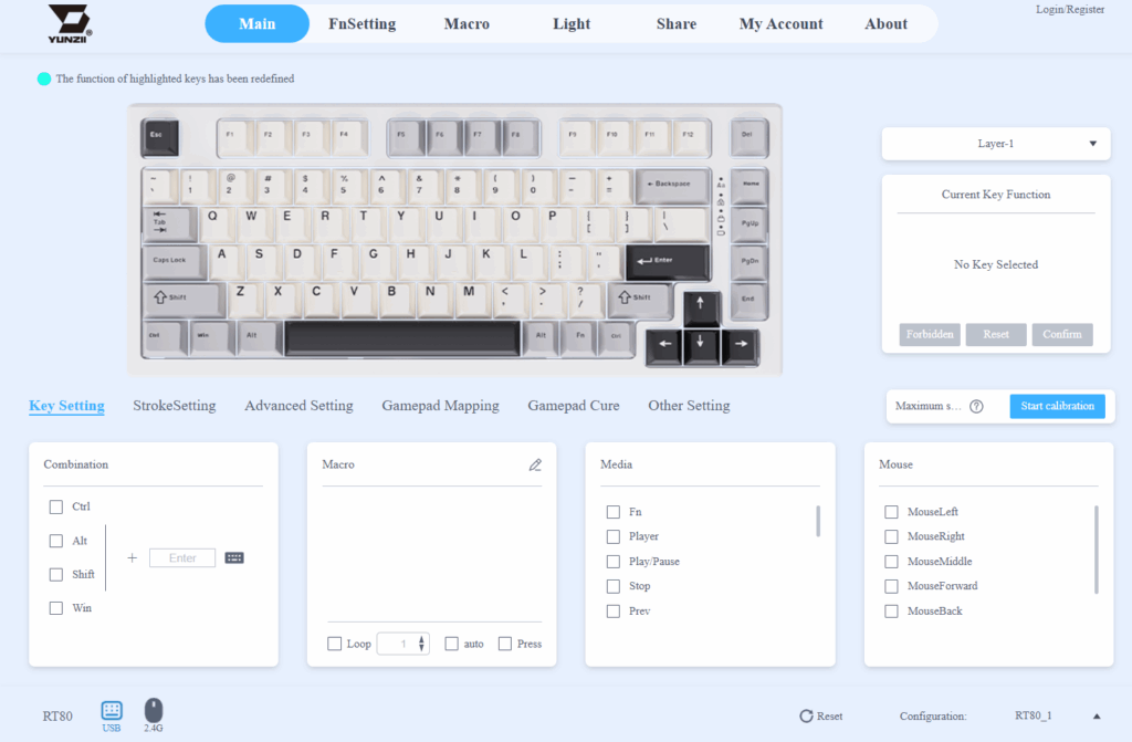 Yunzii RT80 Rappid Trigger Keyboard Review – Smooth, Fast and Reliable 24 Yunzii RT80 software 1