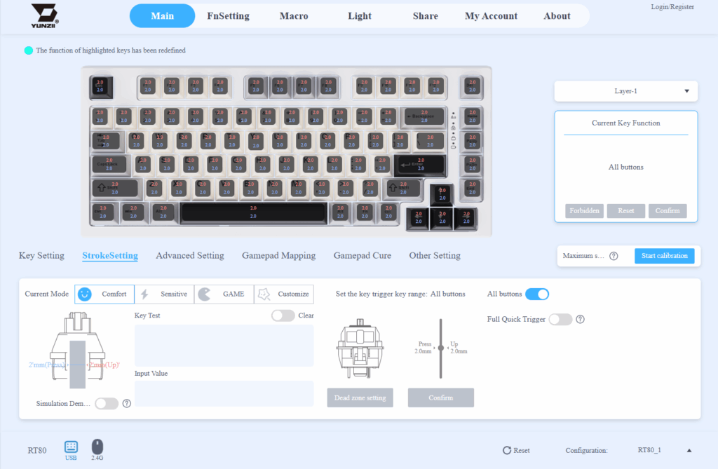 Yunzii RT80 Rappid Trigger Keyboard Review – Smooth, Fast and Reliable 26 Yunzii RT80 software 4