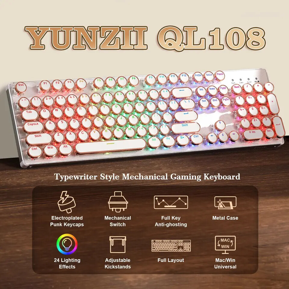 Yunzii QL108 Retro Keyboard 5
