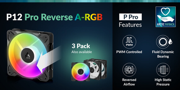 ARCTIC launches P12 Pro Reverse A RGB fans 1