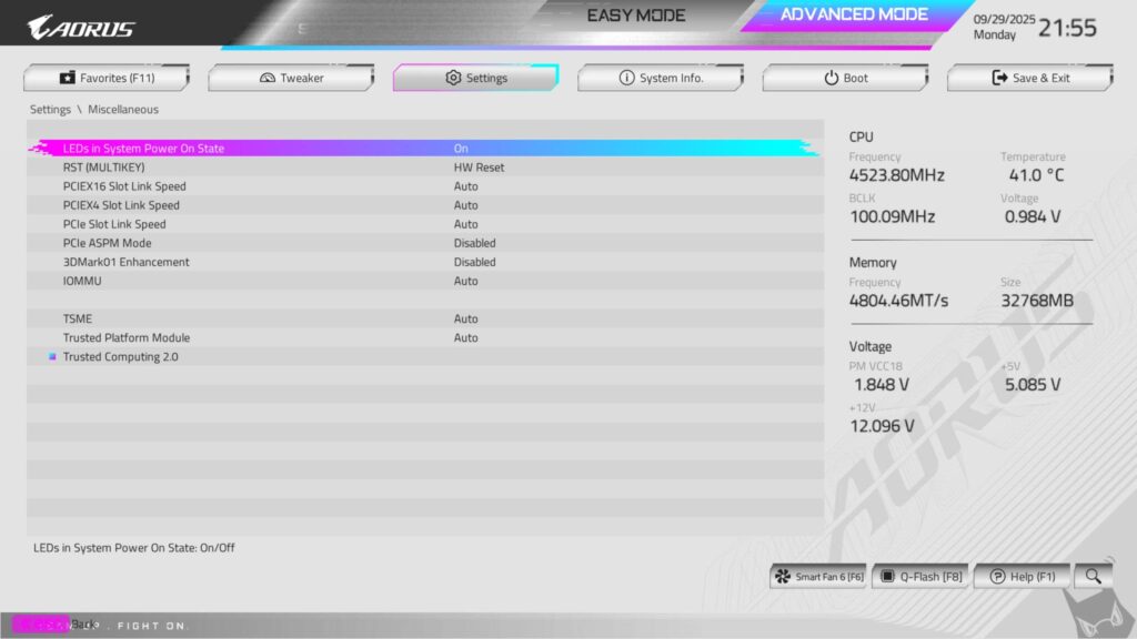 GIGABYTE X870 AORUS STEALTH ICE Review 66 X870 AORUS Stealth ICE BIOS 11