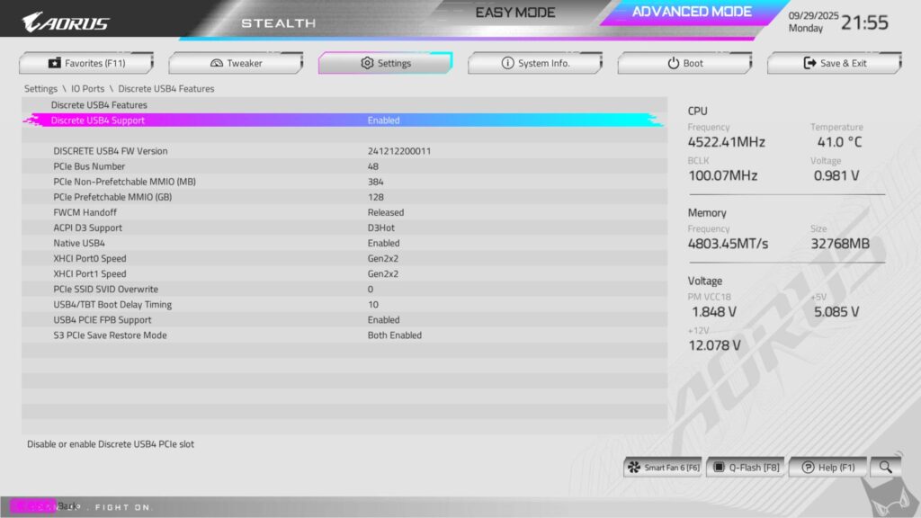 GIGABYTE X870 AORUS STEALTH ICE Review 63 X870 AORUS Stealth ICE BIOS 8