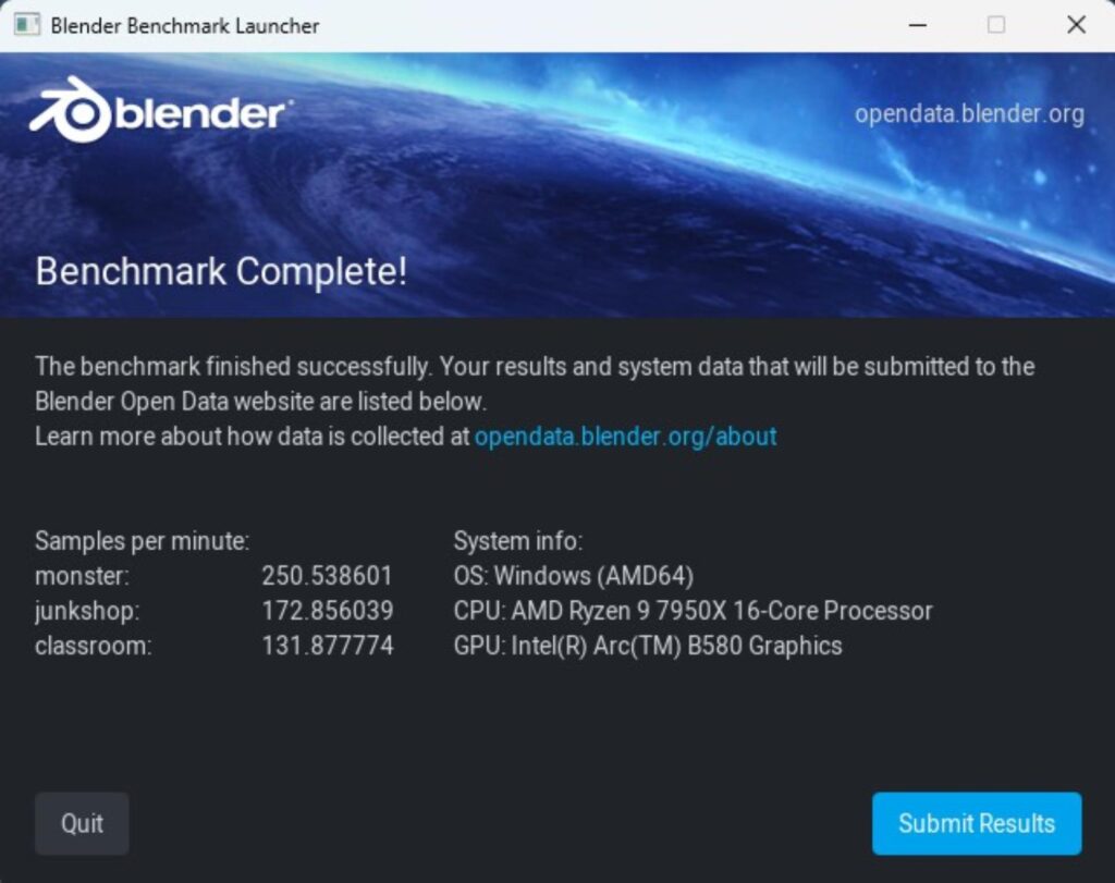 GIGABYTE X870 AORUS STEALTH ICE Review 76 X870 AORUS Stealth ICE CPU Benchmarks Blender Benchmark