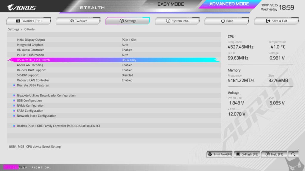 GIGABYTE X870 AORUS STEALTH ICE Review 81 X870 AORUS Stealth ICE Storage BIOS 3
