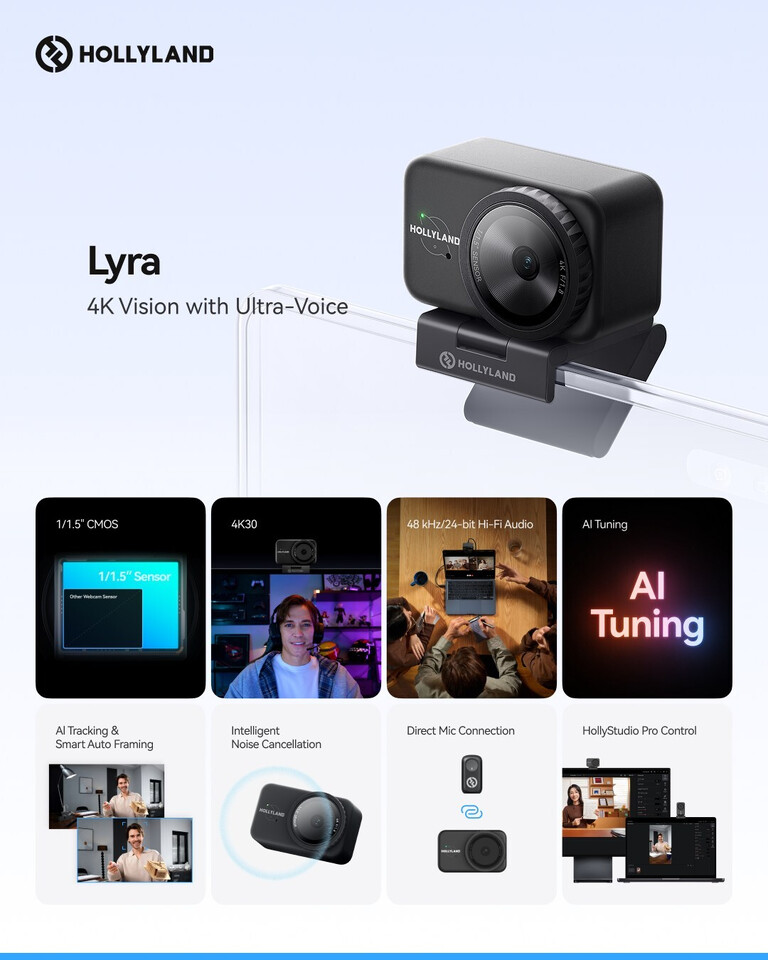 Hollyland Lyra 4K webcam brings stunning clarity and pro sound for just $149 3 Hollyland Lyra 4K webcam 3