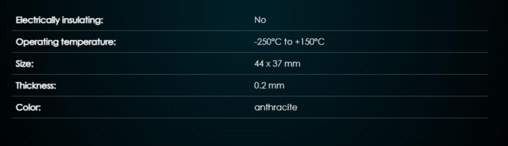 Thermal Grizzly Kryosheet Review: Performance Unleashed 1 ThermalGrizzly Kryosheet Specs 44x37 1