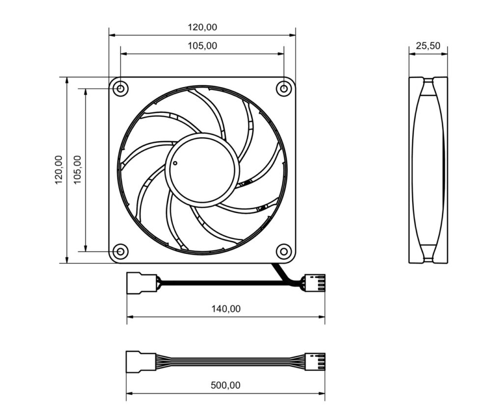 Alphacool Apex Stealth Metal Aurora 2600 - Chrome Fans Review 2 Alphacool Apex Stealth Fan Dimension