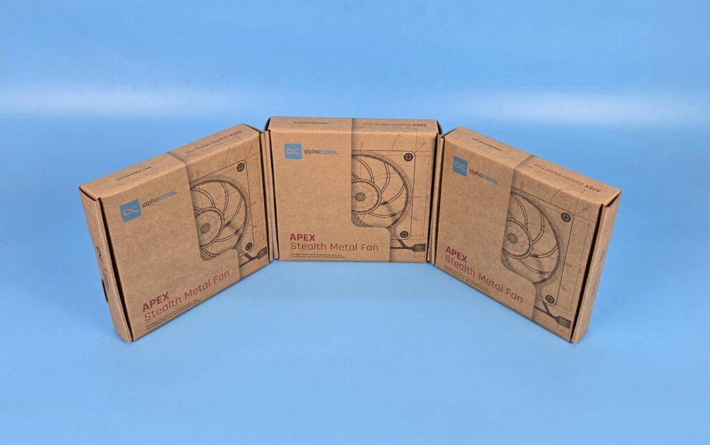 Alphacool Apex Stealth Metal Aurora 2600 - Chrome Fans Review 5 Alphacool Apex Stealth Metal Fan Packing Box 3