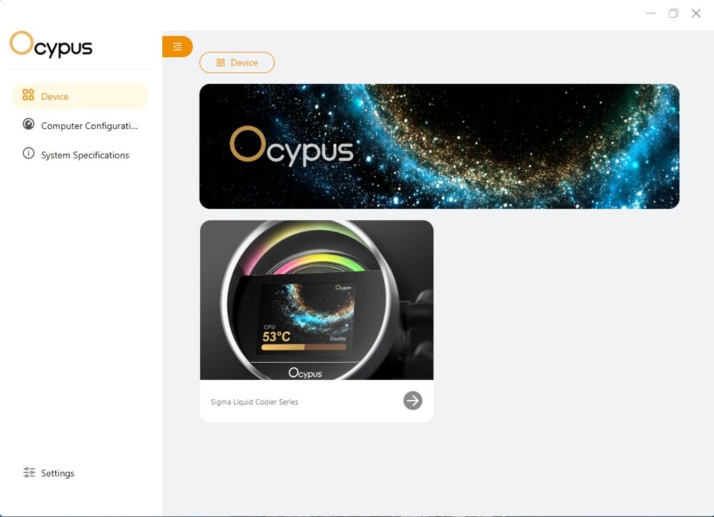 Ocypus Sigma L36 WH ARGB Software 1