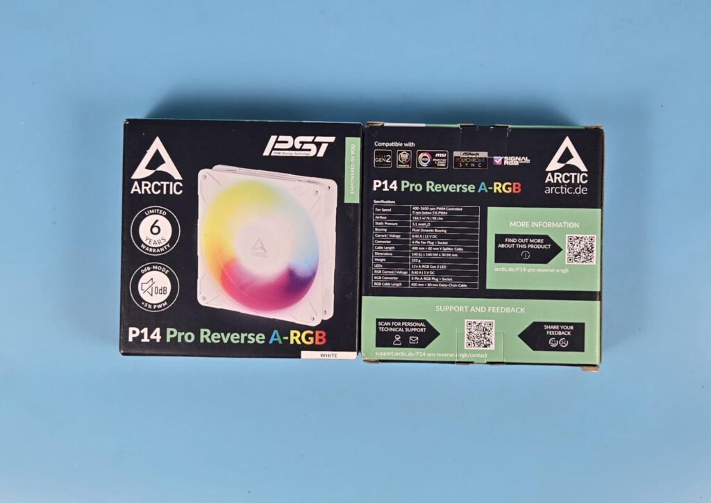 ARCTIC P12/P14 Pro Reverse ARGB White Fans: Power Horse 4 Arctic P14 Pro Reverse ARGB Packing Box