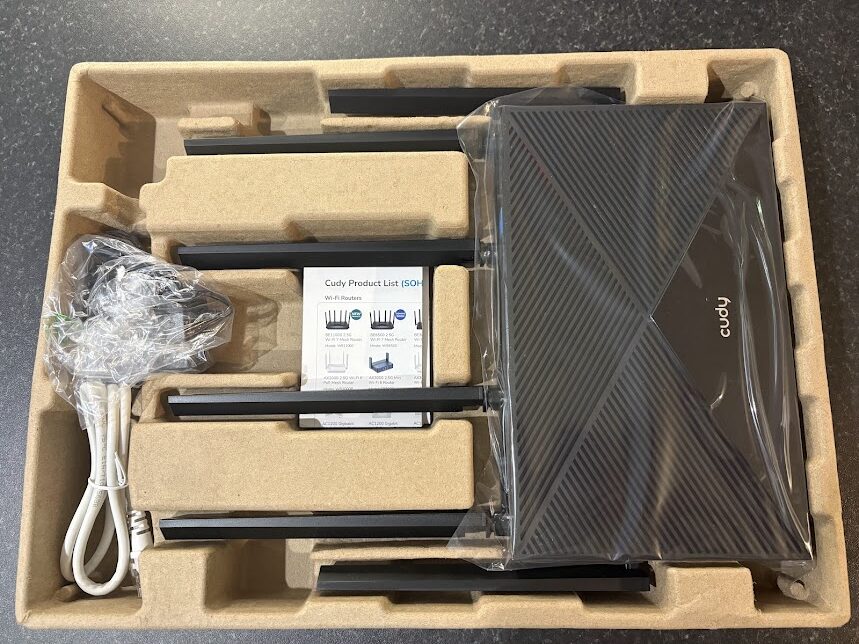 Cudy BE6500 2.5G Dual Band WiFi 7 Router Review. A great little powerful router, suitable for home or office. 4 Insidethebox Cudy rotated