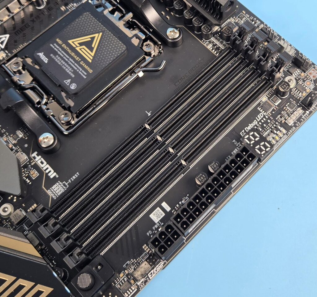 MSI MEG X870E ACE MAX - A Power Horse Unleashed 7 MSI X870E ACE MAX DIMM Slots