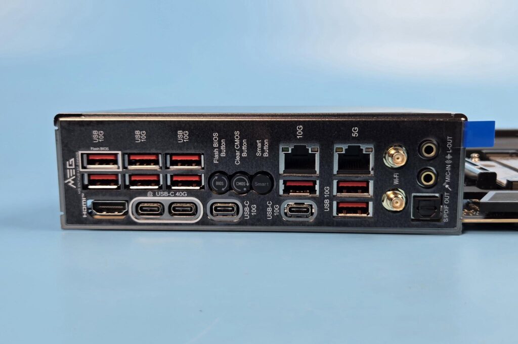 MSI MEG X870E ACE MAX - A Power Horse Unleashed 38 MSI X870E ACE MAX IO Ports