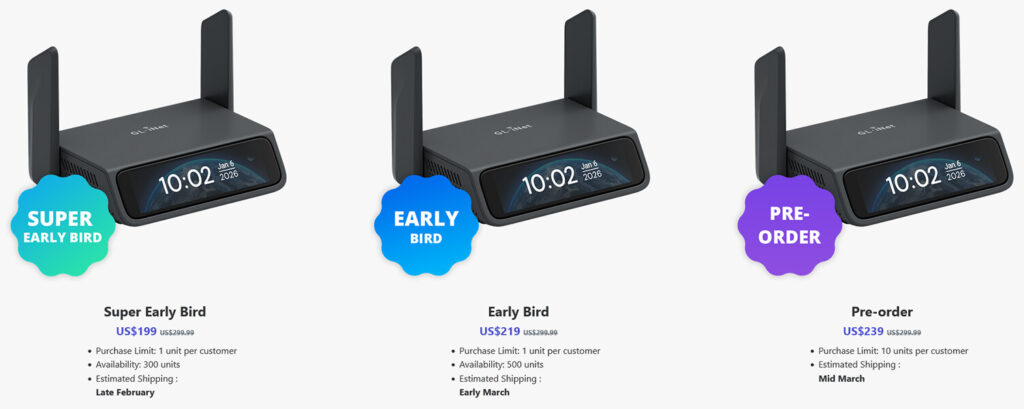 GL.iNet Comet 5G availability and price 
