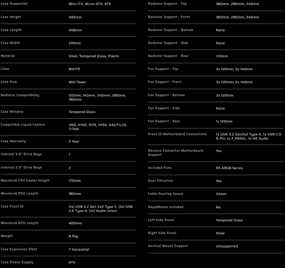 Corsair 3200D case specifications 