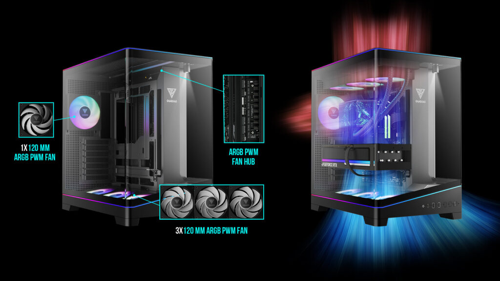 GAMDIAS launches impressive ATLAS P6 CG case with panoramic glass design 4 GAMDIAS ATLAS P6 CG flagship PC case 5