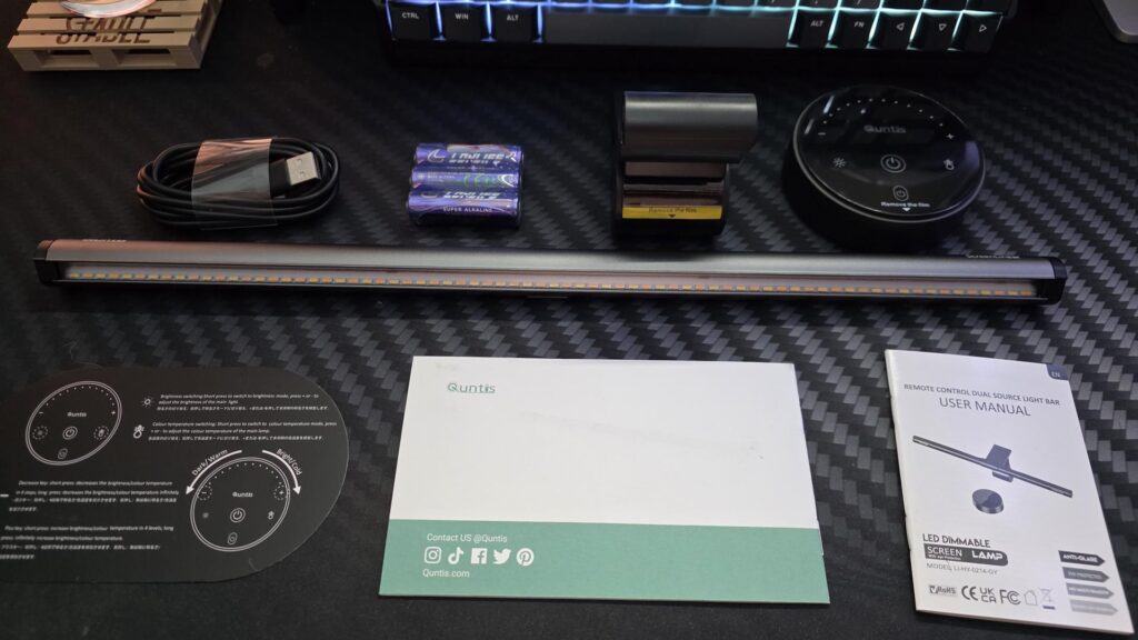 Quntis Monitor Light Bar Glow Review 1 Quntis monitor light bar glow box contents