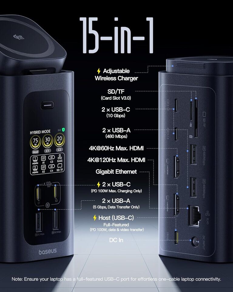 Baseus launches impressive Spacemate RD1 Pro 15 in 1 docking station 2 Baseus Spacemate RD1 Pro 15 in 1 Docking Station 3
