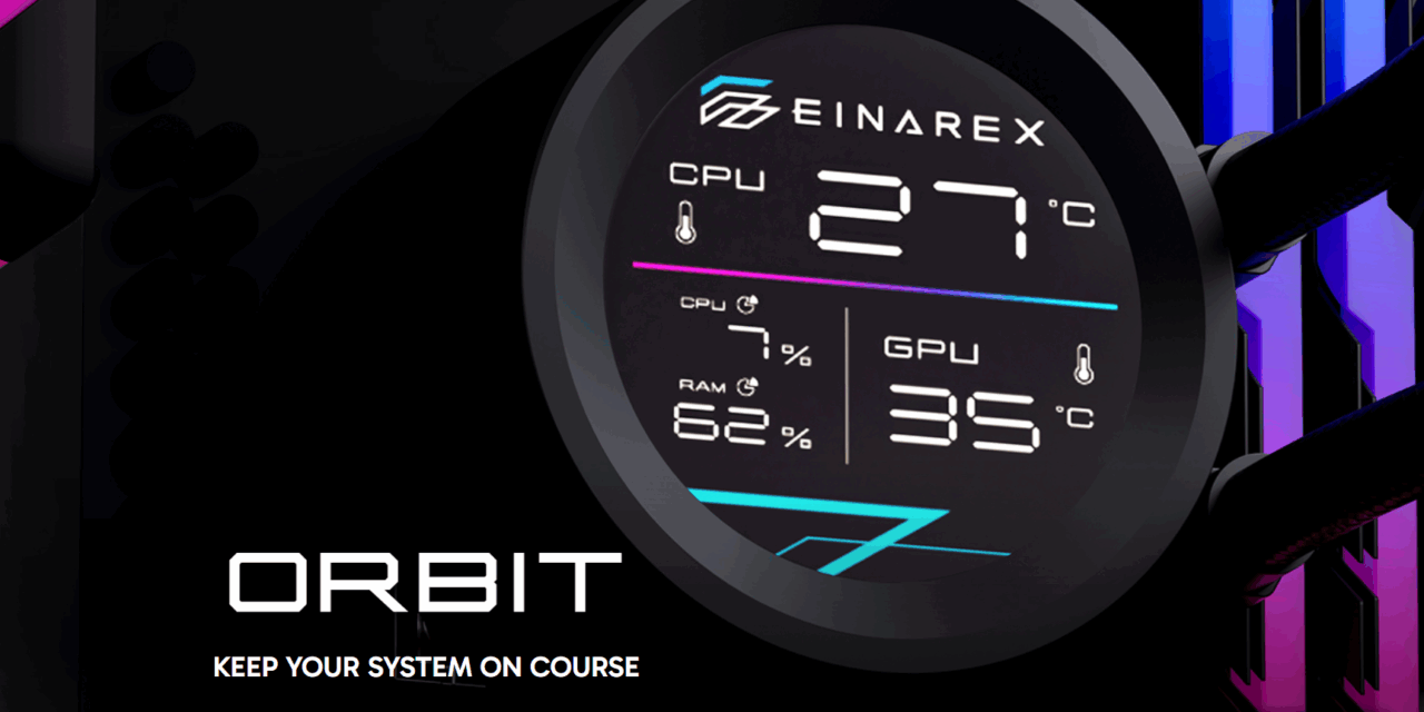 EINAREX Launches New ORBIT AIO Liquid Cooler With Built In System Monitoring