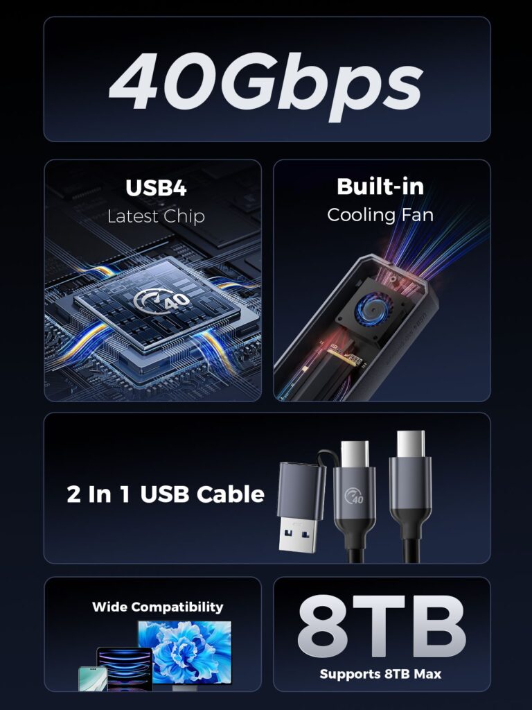 Orico CNM2-U4-GY USB4 SSD Enclosure Brings Fast 40 Gbps Storage Performance 2 Orico CNM2 U4 GY portable SSD enclosure 5