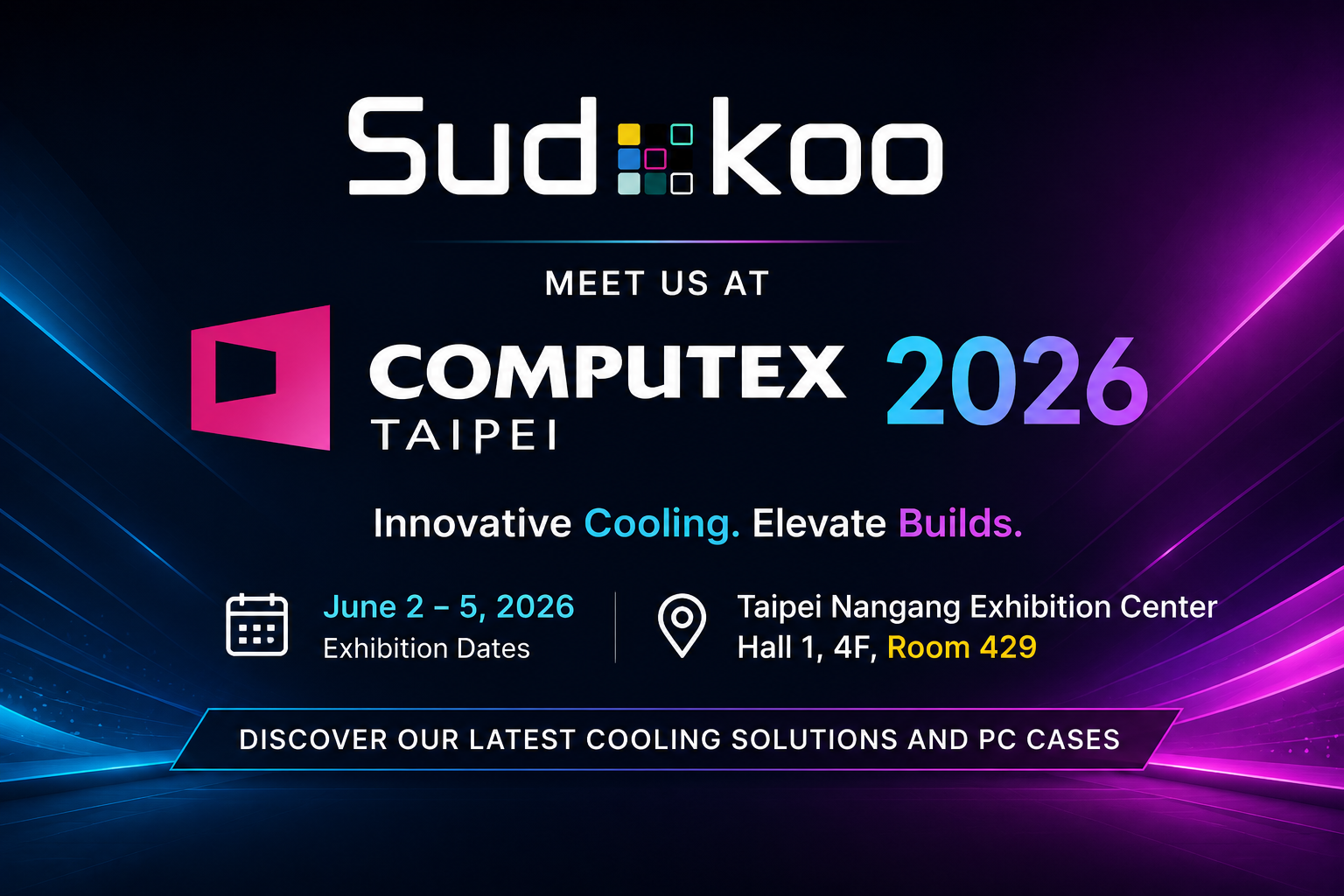 Sudokoo brings exciting new cooling products and PC cases to Computex 2026
