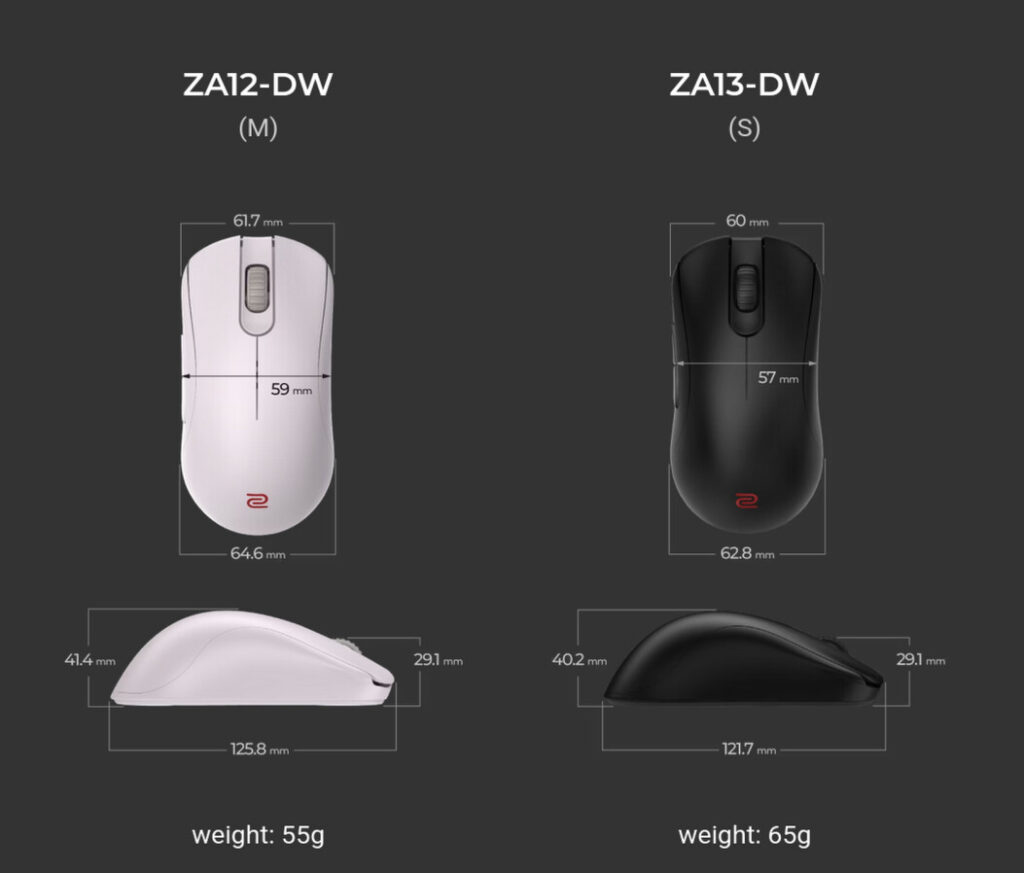 Zowie Gaming Mouse Range Grows With New FK1 DW and ZA12 DW 1 Zowie Gaming Mouse 4