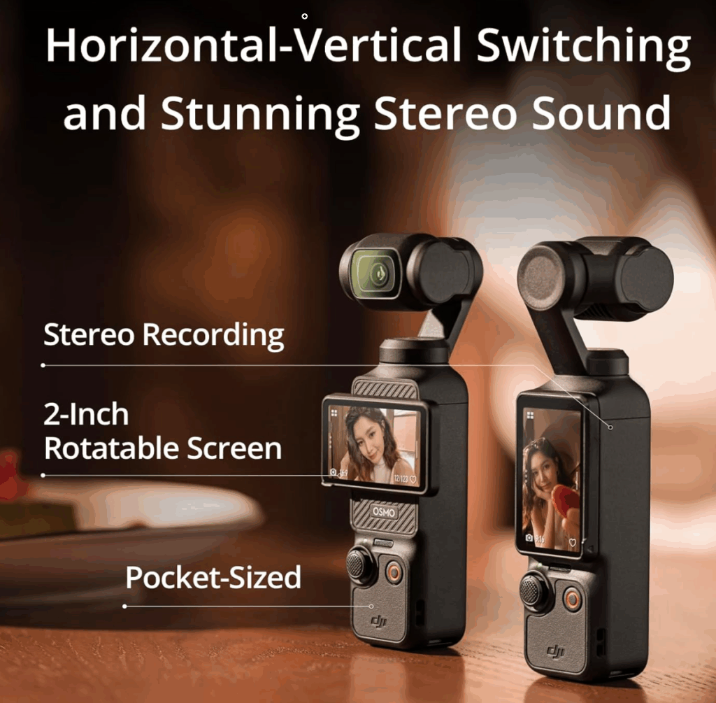 Deal - DJI Osmo Pocket 3 Camera 1 DJI Osmo Pocket 3 image showing rotating screen