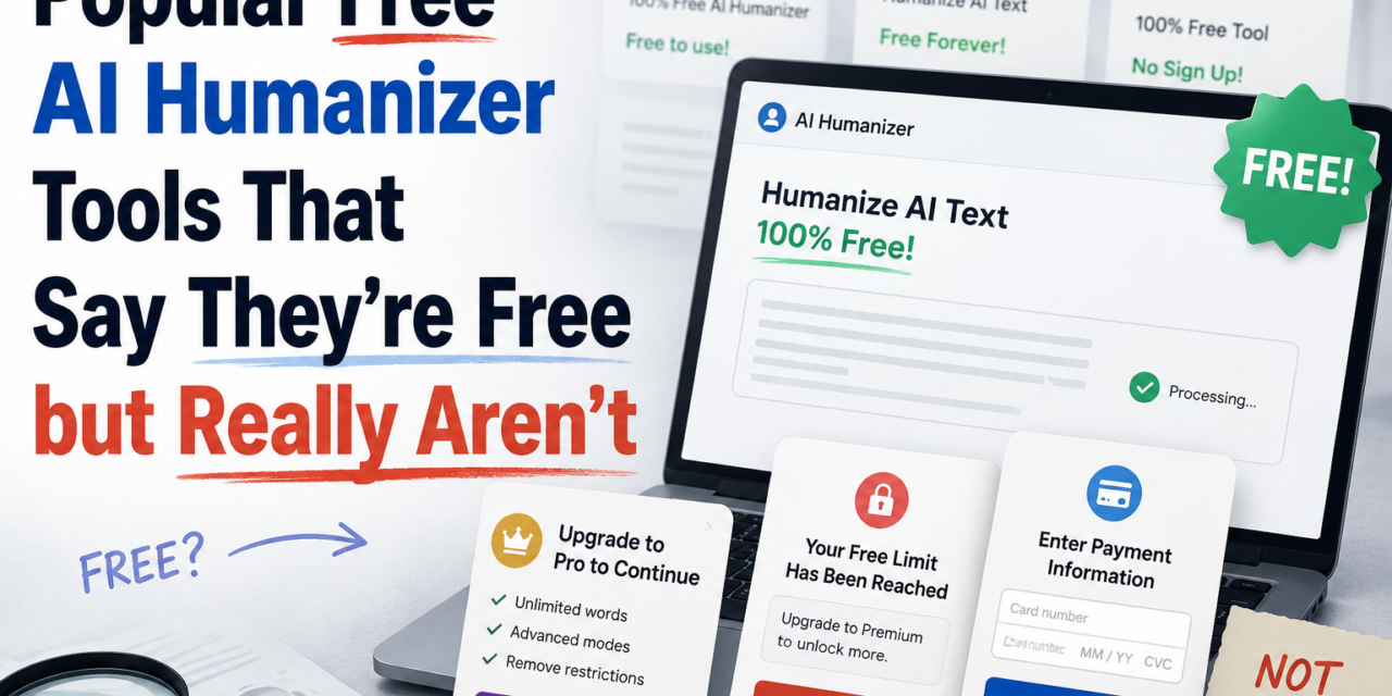 Popular Free AI Humanizer Tools That Say They’re Free but Really Aren’t